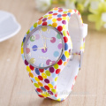 colorful rainbow silicone rubber band watch, kids children girls watches wholesale promotional gifts made in China